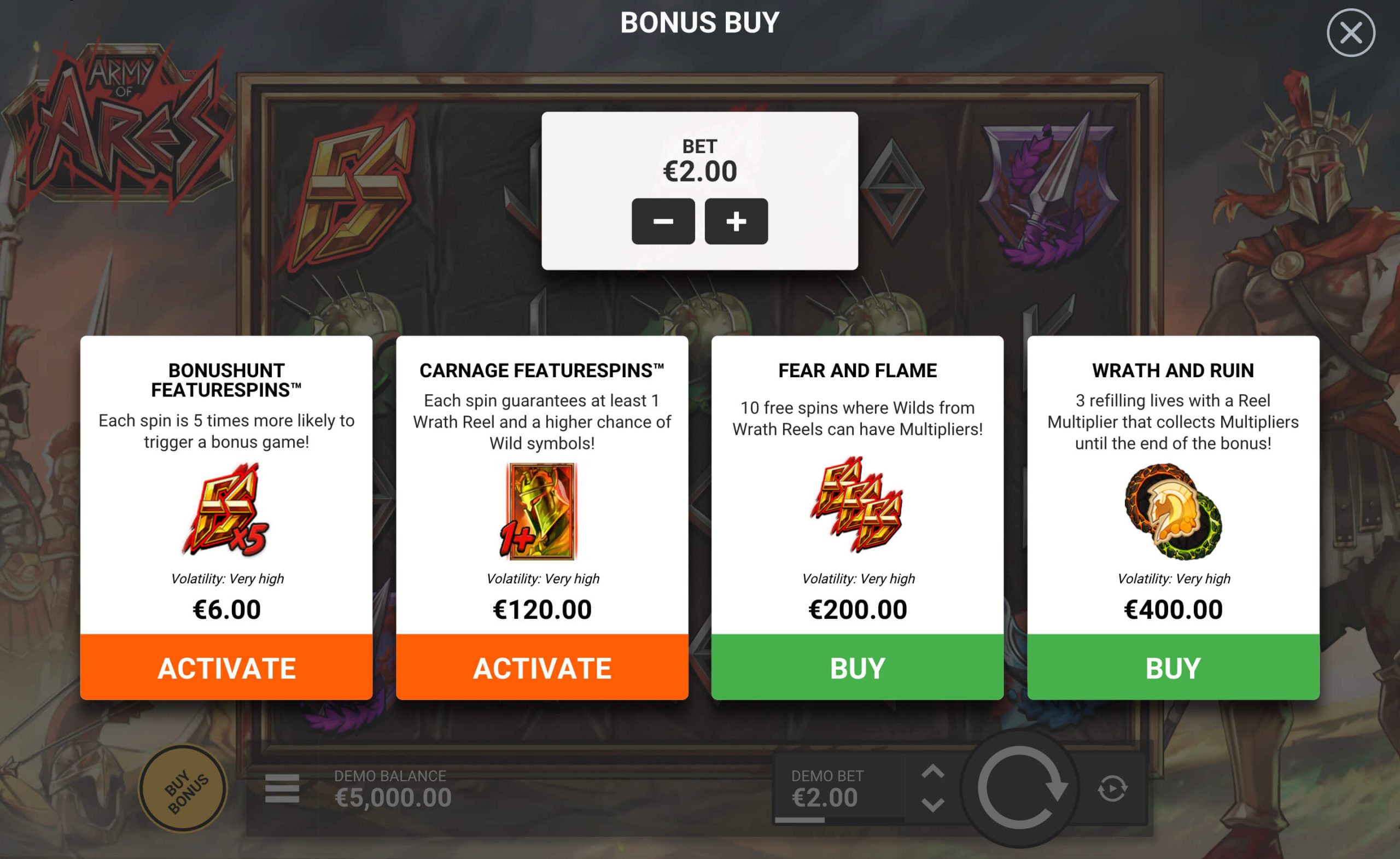 Army of Ares theme visualization